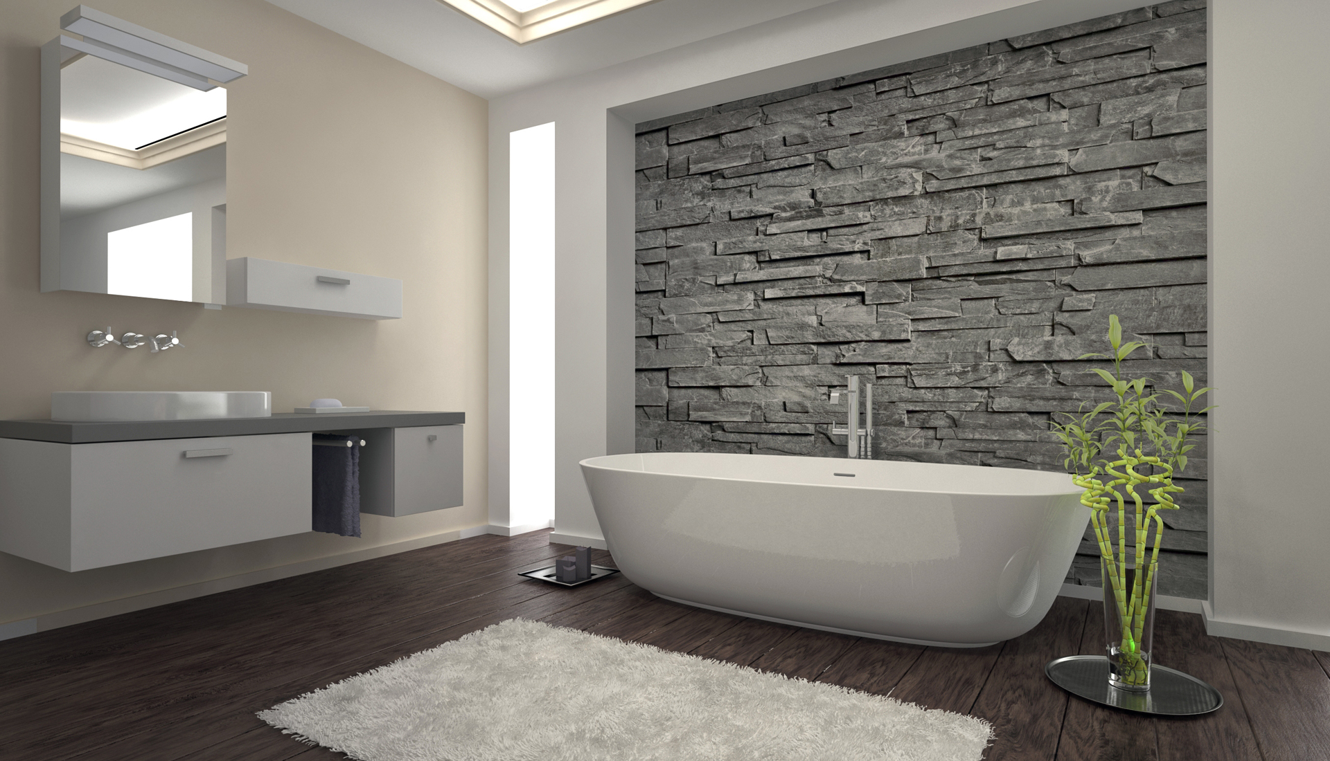 natural stone bathroom tile